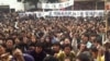 图为广东陆丰的乌坎村民聚会抗议的资料照