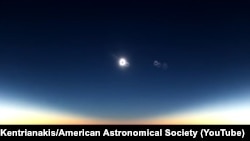 Solar eclipse seen from the window of an Alaska Airlines flight on March 8, 2016.